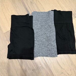 Black and Gray Biker Shorts